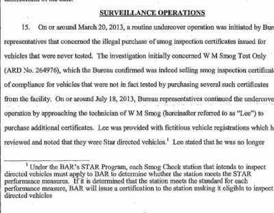 Undercover Cars Used by the Bureau of Automotive Repair: Some PDFs